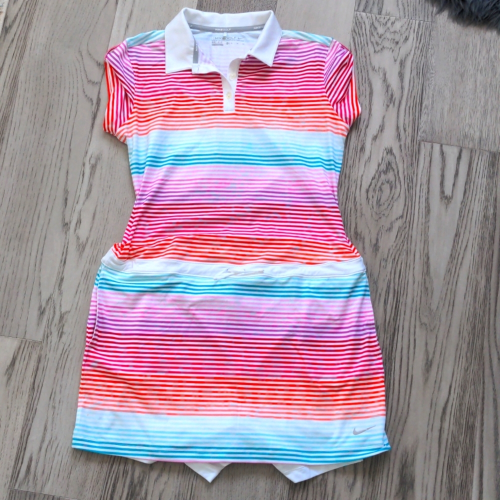 Nike Golf, tennis dress, shorts, size XL, multi-color stripes